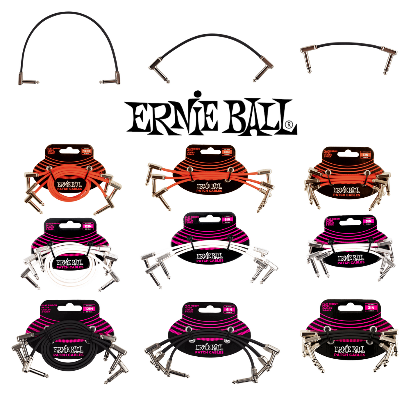 CABLE PATCH 1/4 FLAT ERNIE BALL