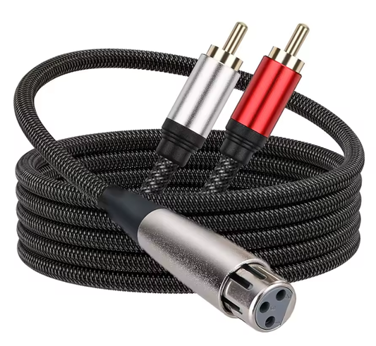 XLR femelle vers 2 RCA 1 METRE